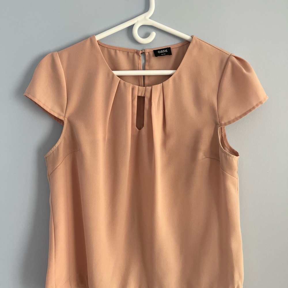 Oasis Blush Cap Sleeve Blouse